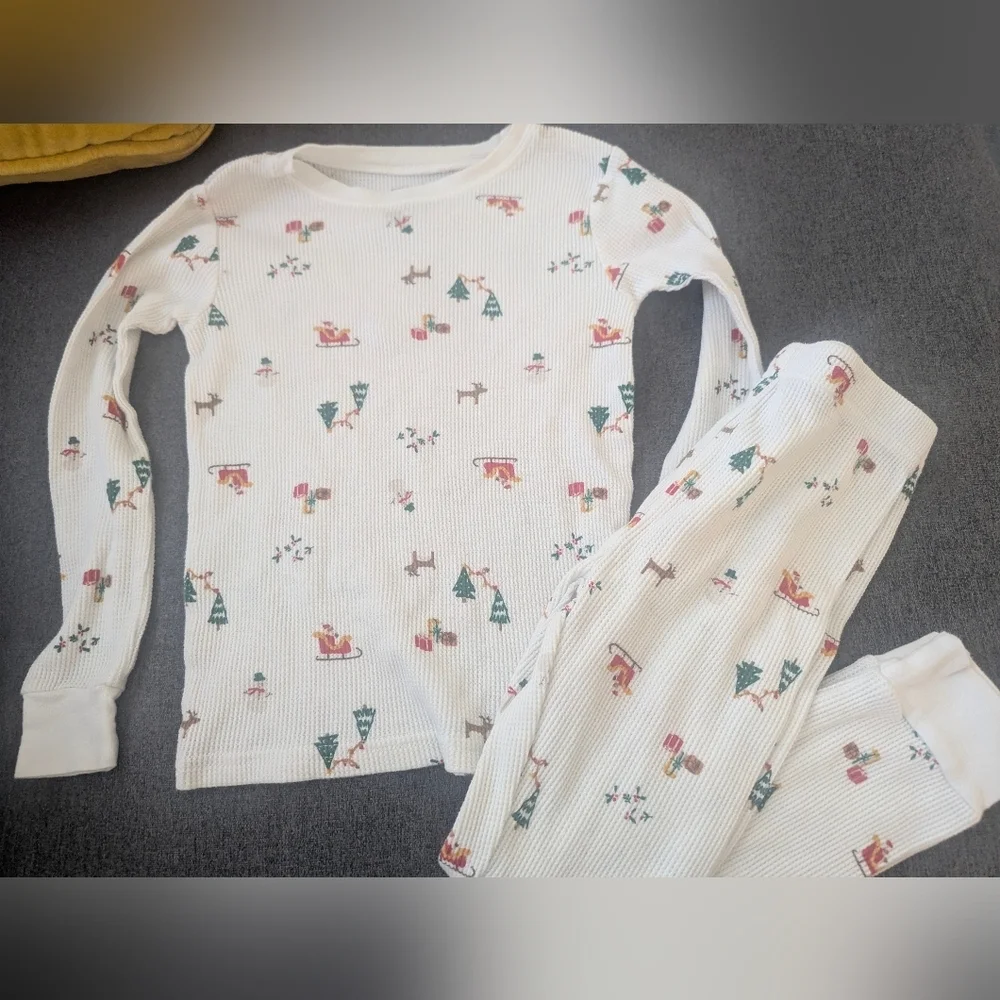 Carter's White Holiday Thermal Pajamas